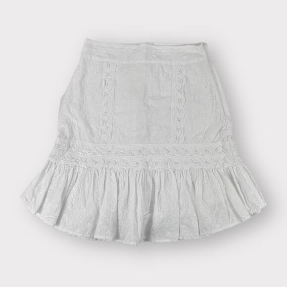 Flannel Embroidered Cotton Ruffle Hem Skirt Size 0 - Picture 1 of 4